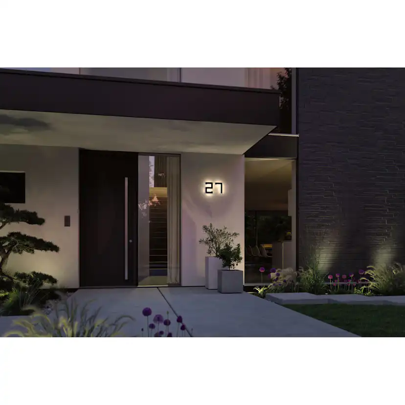 Fasadbelysning Solcell LED Paulmann Husnummer 0-9 med belysning inkl. utbytbart batteri IP44