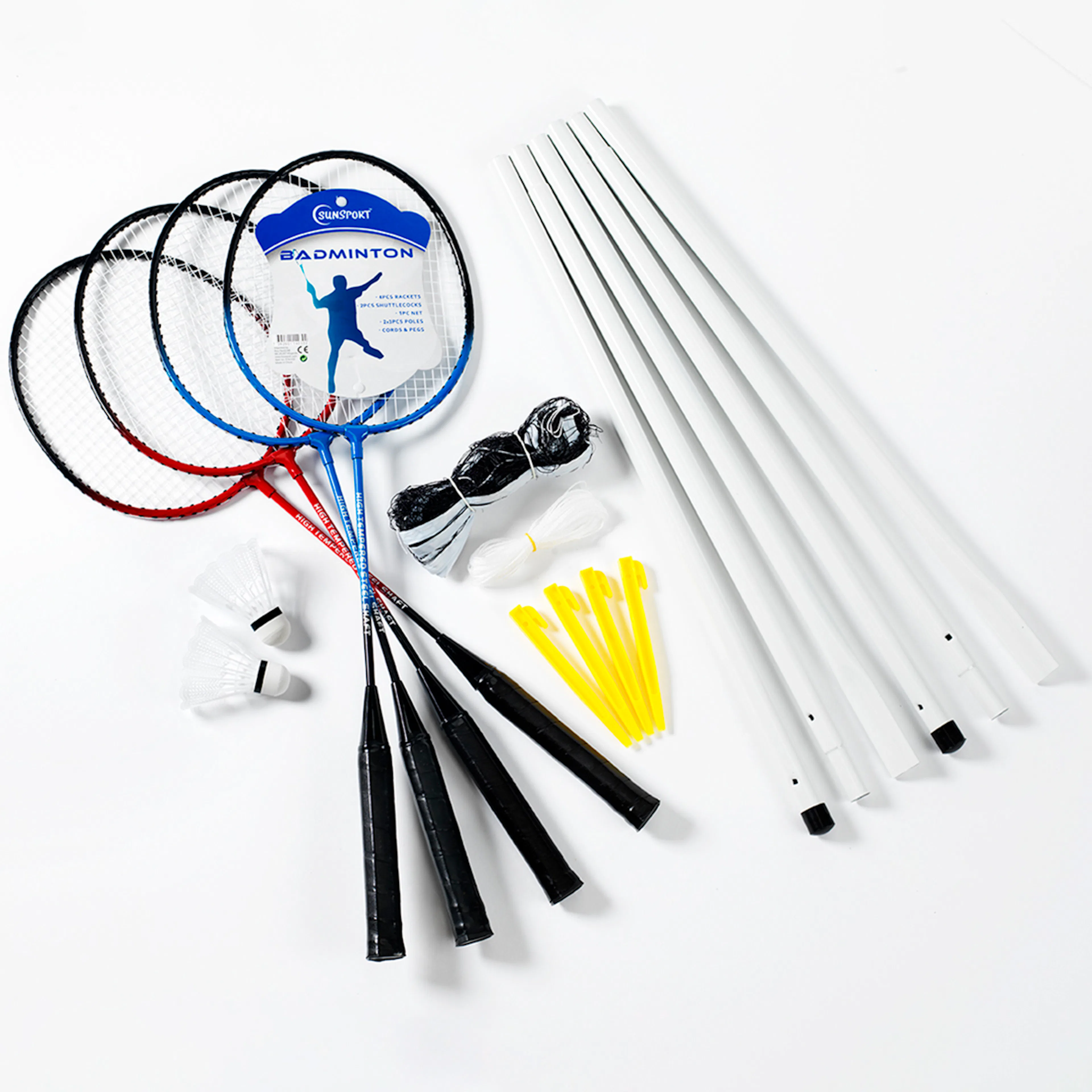 Badminton Set Sunsport För 4 spelare med Rack, Bollar & Nät