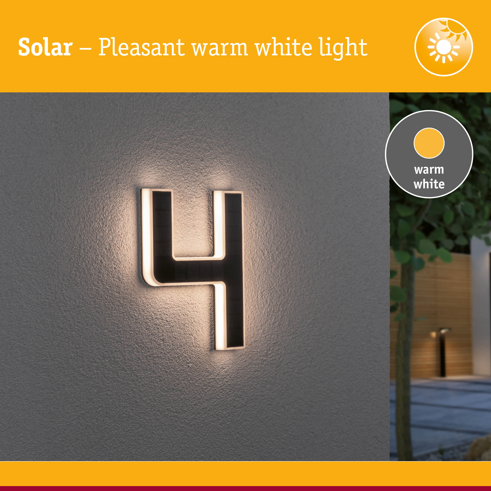 Fasadbelysning Solcell LED Paulmann Husnummer 0-9 med belysning inkl. utbytbart batteri IP44