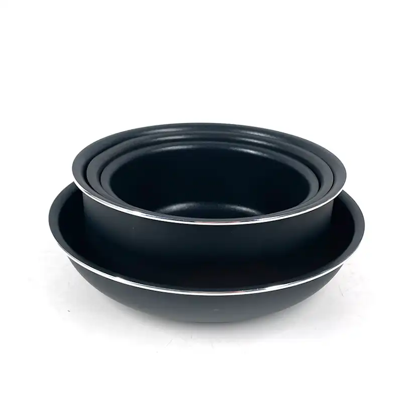 Grytset Smart Living Svart 9 Delar Grytor & Stekjärn med Avtagbara Hantag & Non-Stick