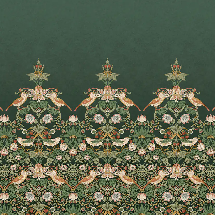 Fototapet William Morris At Home Strawberry Thief Green