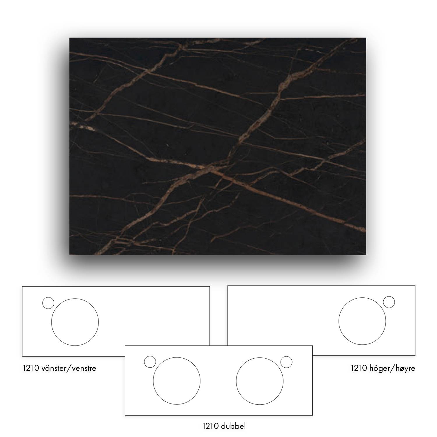 Bänkskiva Macro Design Crown+ Dekton  1210 till Tvättställsskåp Crown