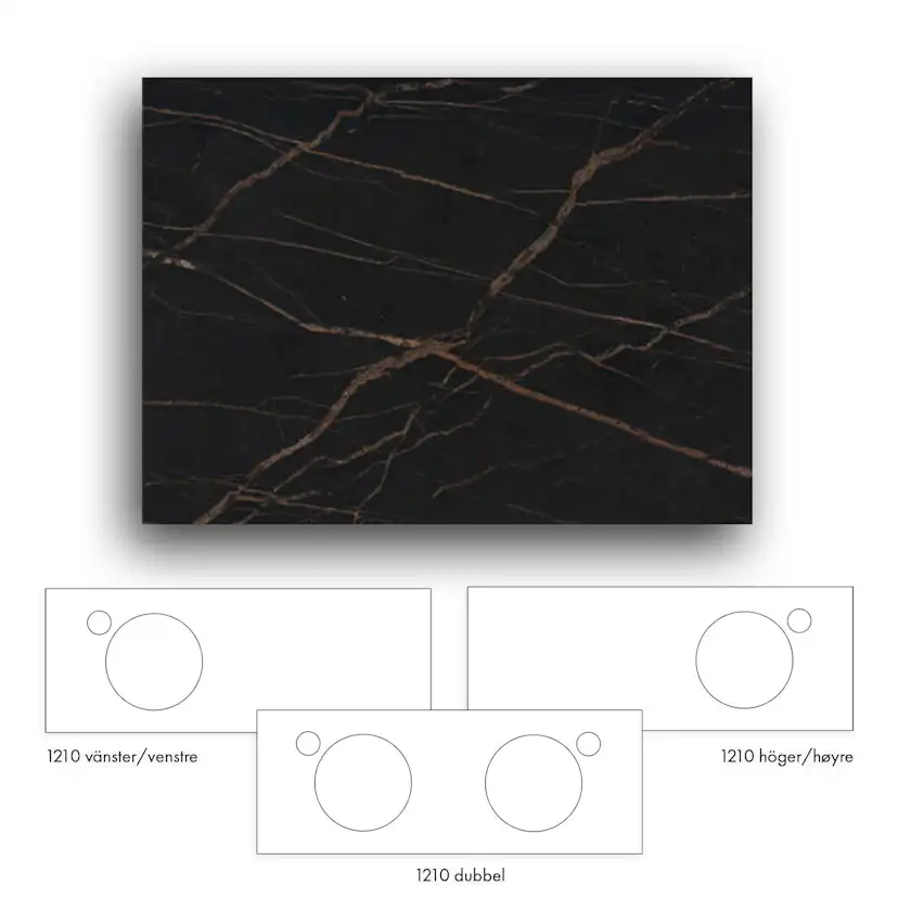 Bänkskiva Macro Design Crown+ Dekton 1210 till Tvättställsskåp Crown