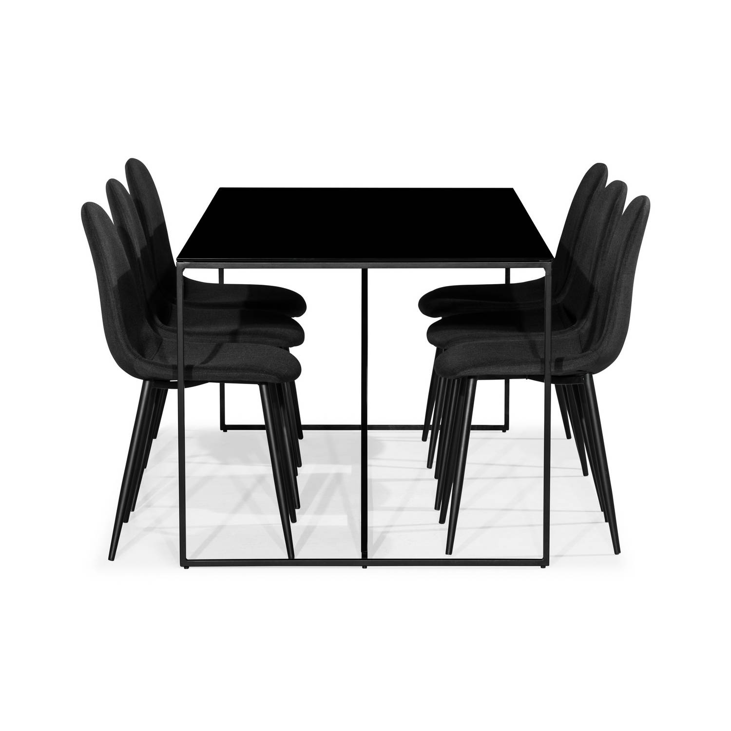 Matgrupp Basic Home Indy Rektangulärt Matbord 180 cm med 6 Nibe Matstol