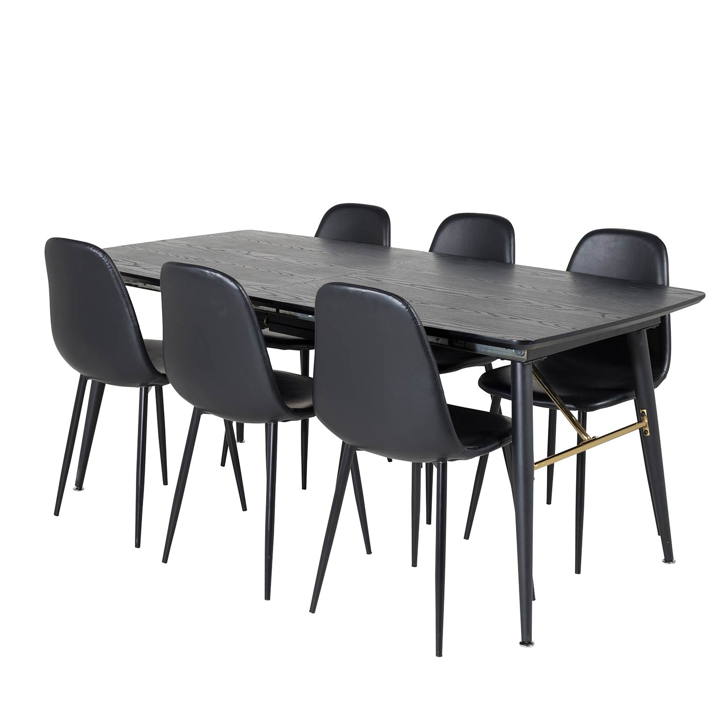 Matgrupp Venture Home Guld med 6 Pobbie Stolar Konstläder