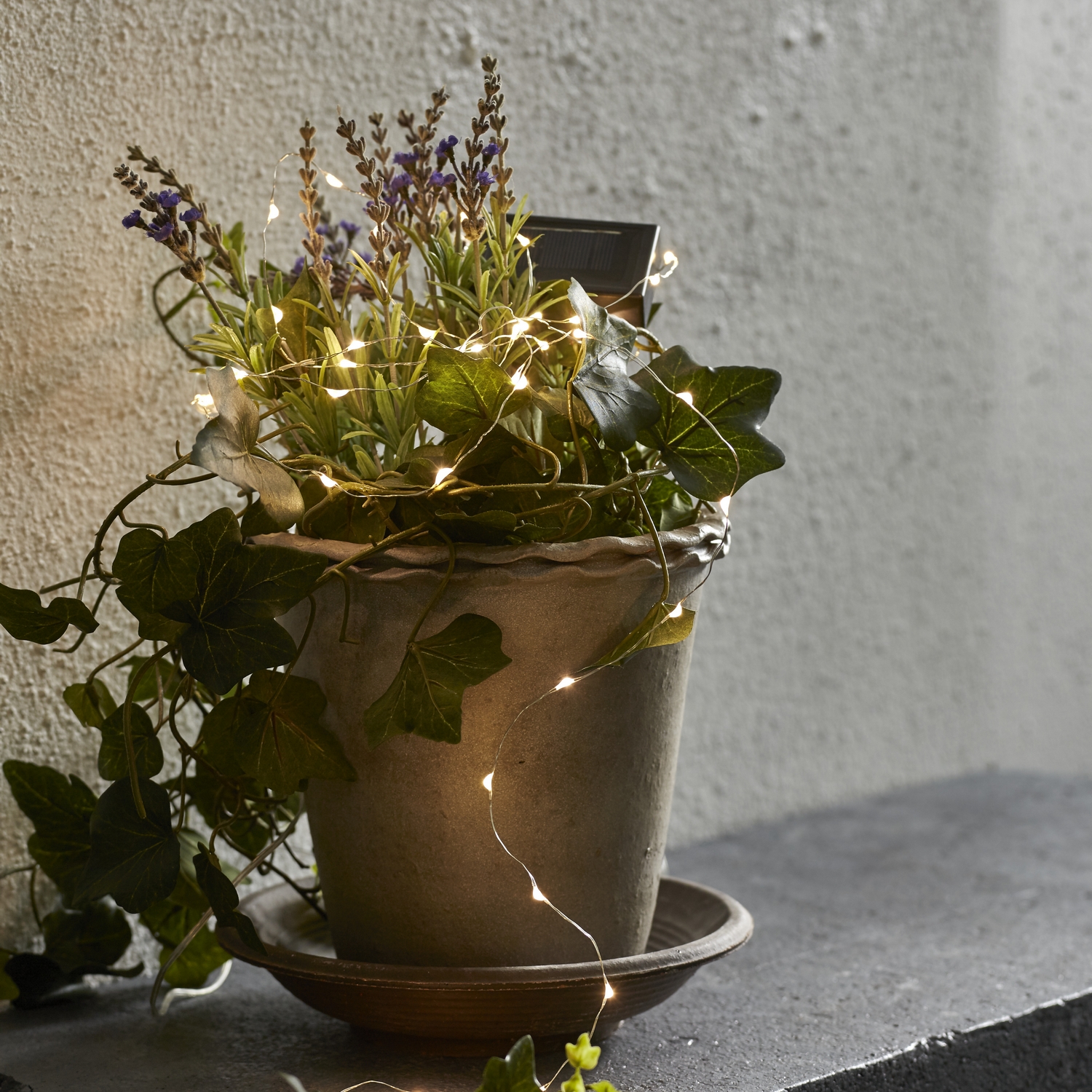 Solcells-ljusslinga Dew Drop Silver