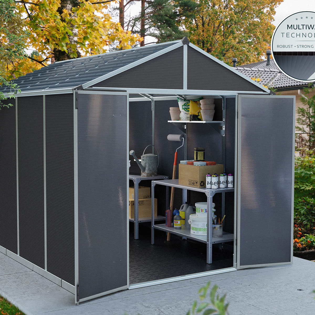 Redskapsbod Canopia by Palram Rubicon 7,2 m² Förråd Grå