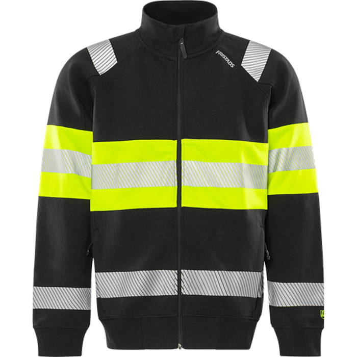 VARSEL SWEATSHIRT-JACKA KLASS 1 7531 GKC 2XL, Varselgul/svar Storlek: 2XL, Varselgul/Svart