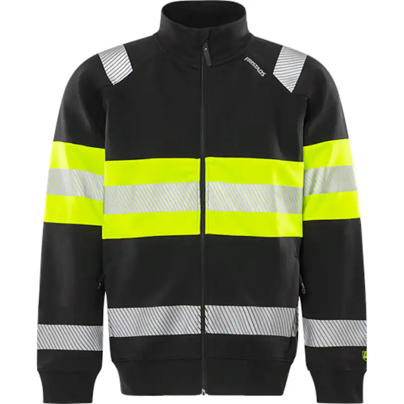 VARSEL SWEATSHIRT-JACKA KLASS 1 7531 GKC 2XL, Varselgul/svar Storlek: 2XL, Varselgul/Svart