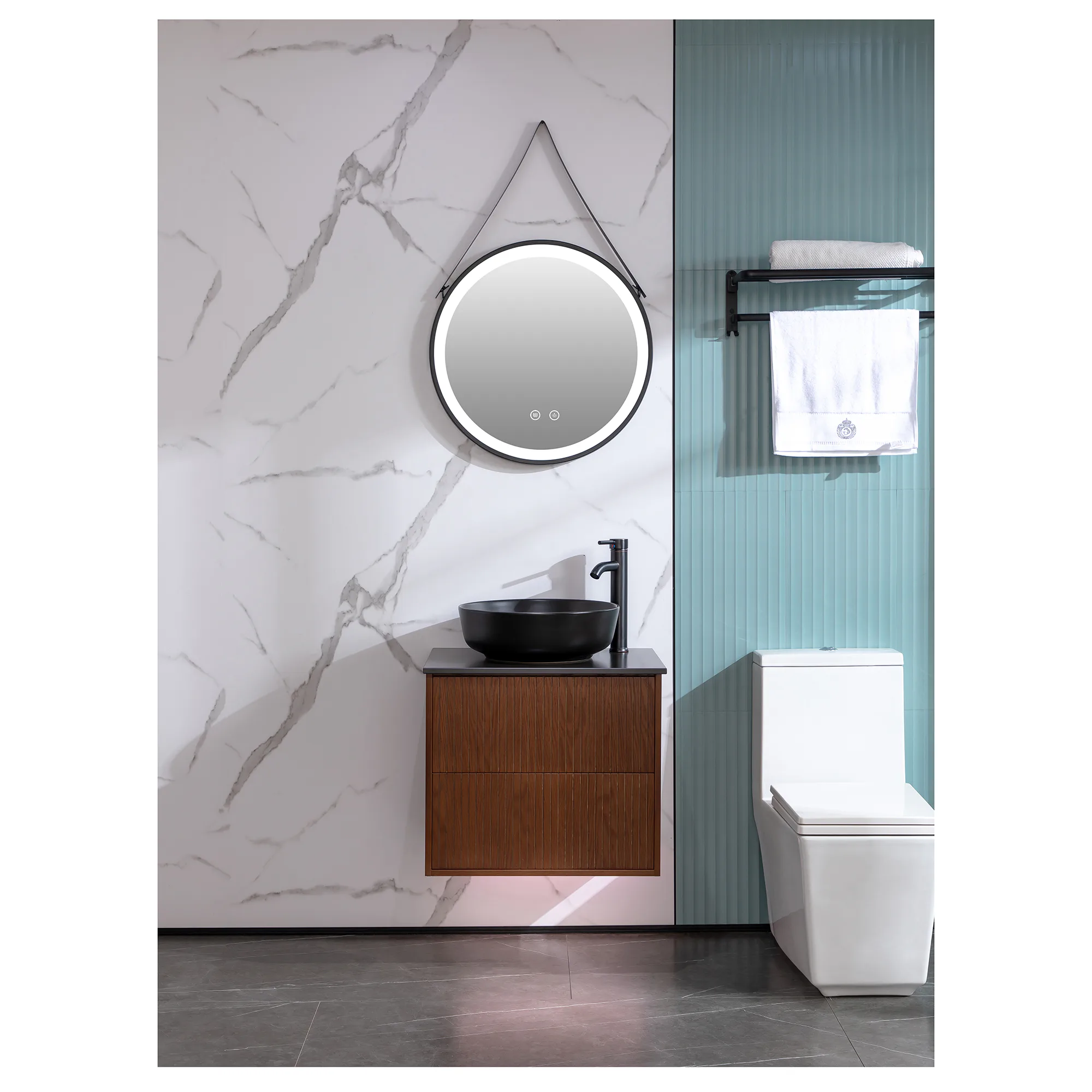 Washbasin Cabinet Bathlife FÖRTJUST 60 Brown oak Bredd: 600 mm
