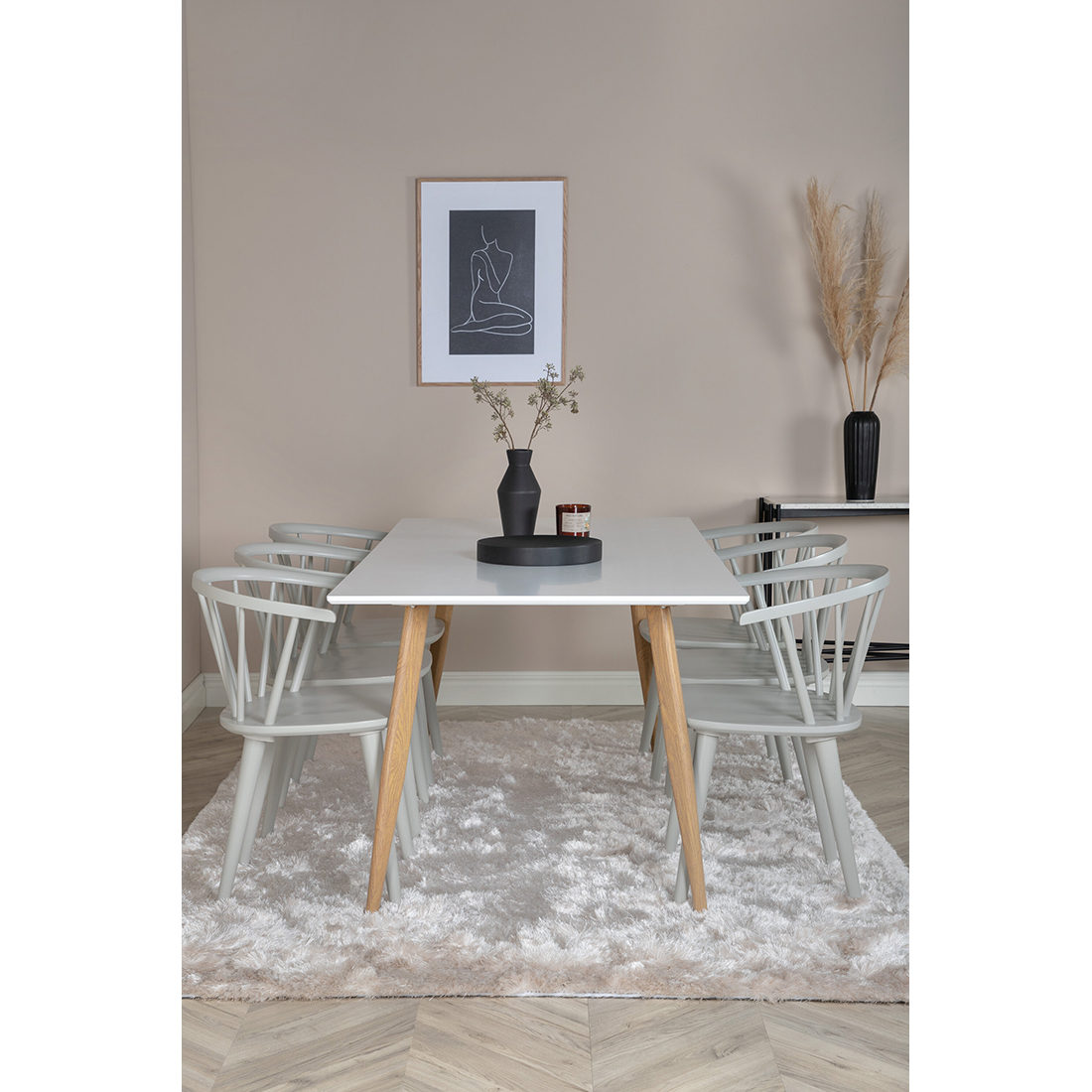 Matgrupp Venture Home Polar Ø100 cm med 6st Bobby Matstolar
