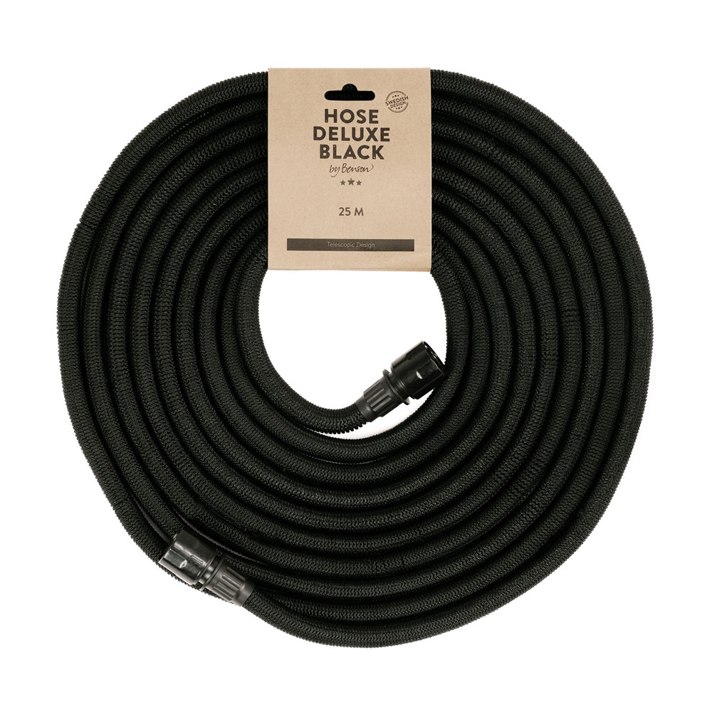 Trädgårdsslang Deluxe - Svart 25m Svart, Längd: 25 m