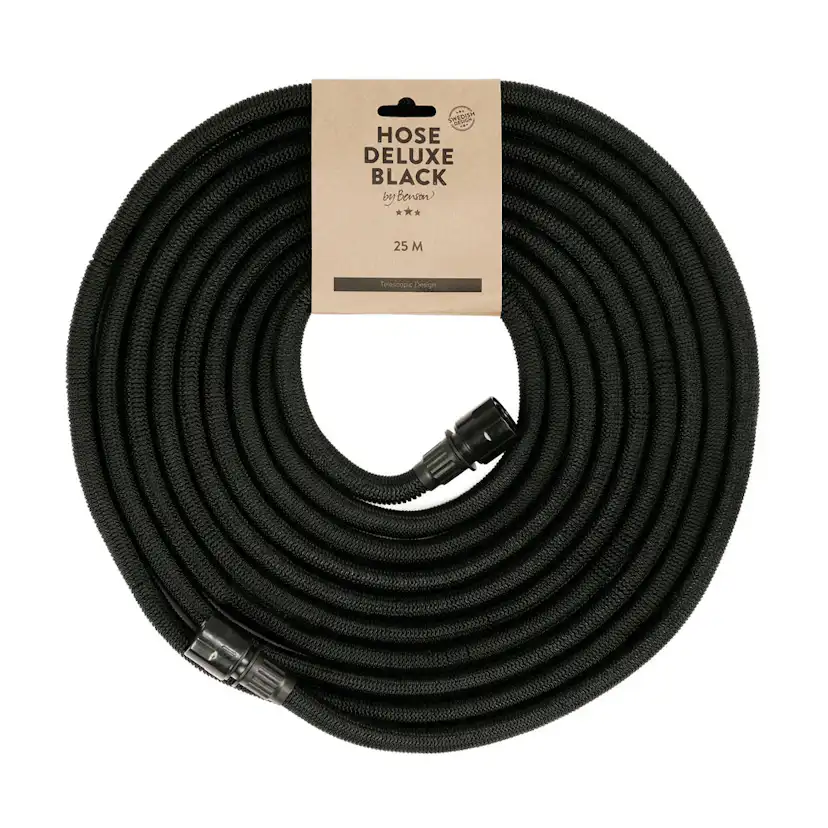 Trädgårdsslang Deluxe - Svart 25m Svart, Längd: 25 m