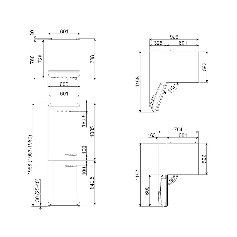 Kyl över frys SMEG FAB32LWH6