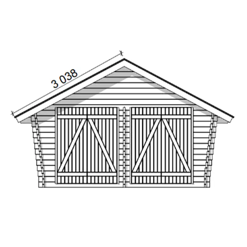 Timmerförråd LP Garden U-L (16m²) Lutande Tät Vägg