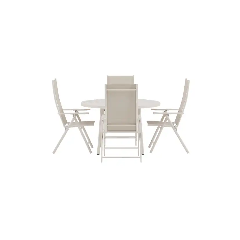 Giardini Table - Beige with 4 Levanzo Chair - Beige Färg: Beige