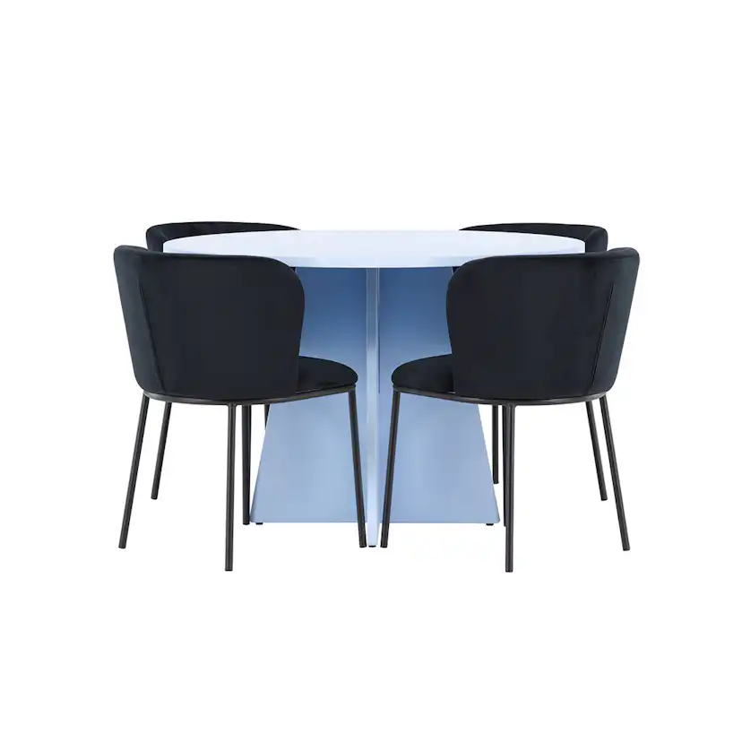 Matgrupp Venture Home Bootcut Ø110 cm med 4st Edina Matstolar