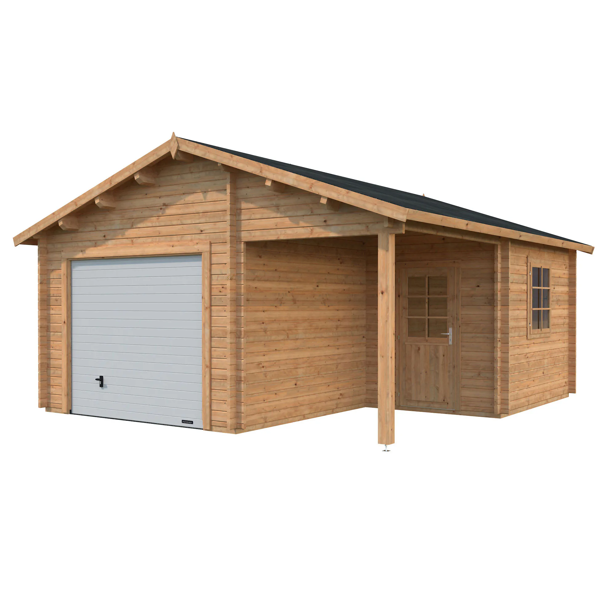 Roger 21,9+5,2 m2 with sectional door Brun dippad