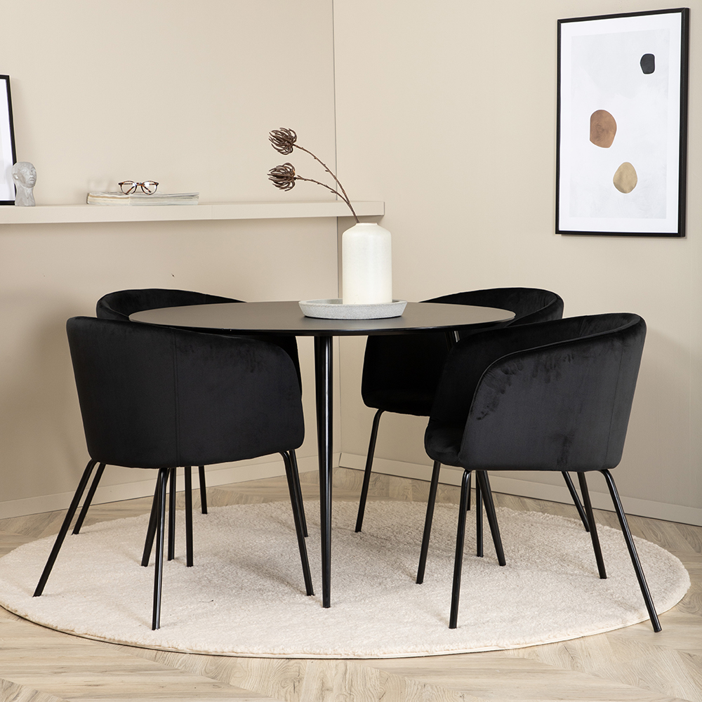 Matgrupp Venture Home Silvia med 4 Bergen Stolar Sammet