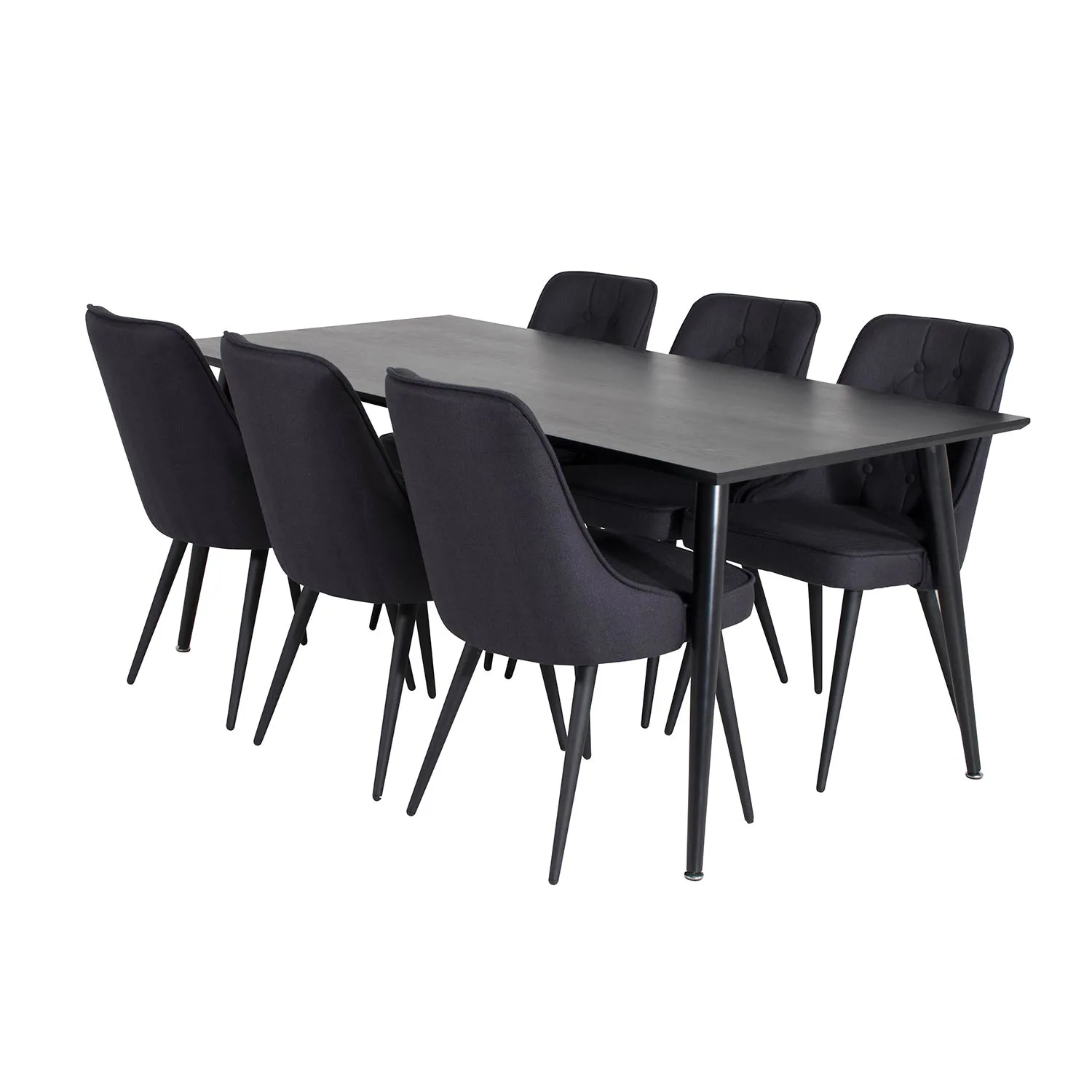 Matgrupp Venture Home Dipp med 6 Velvet Deluxe Stolar