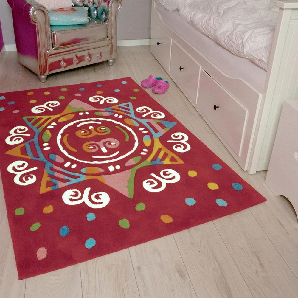 Barnmatta D-sign Port Potnon Date Röd Mandala