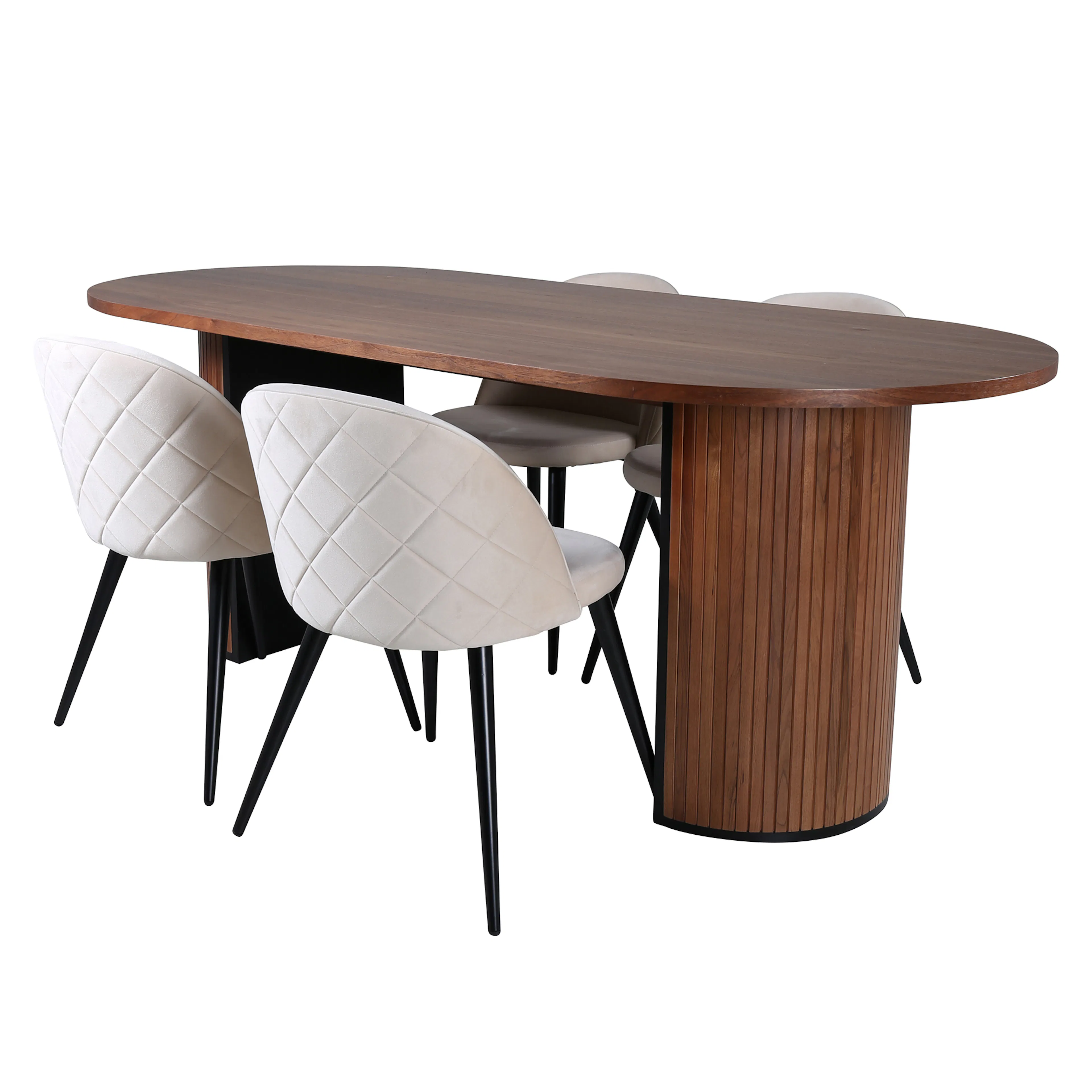 Matgrupp Venture Home Bianca med 4 Valentina Stitcthes Stolar Sammet
