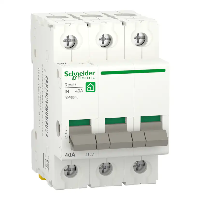 Huvudbrytare Schneider Electric Resi9 RYTAR 3-polig 40A med Vippa