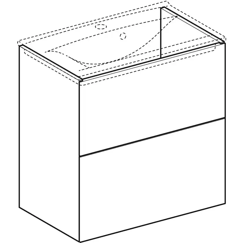 Ifö Elegant underskåp för möbeltvättställ, med två lådor, ko Mörkgrå, 600x600 mm
