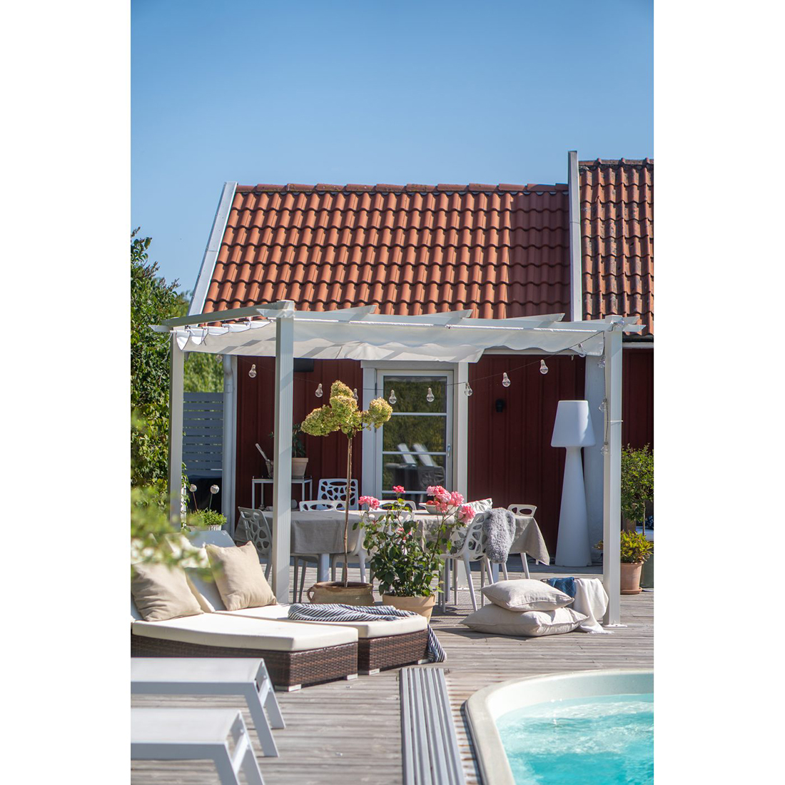 Pergola 3x3 m Vit Vit/Vit