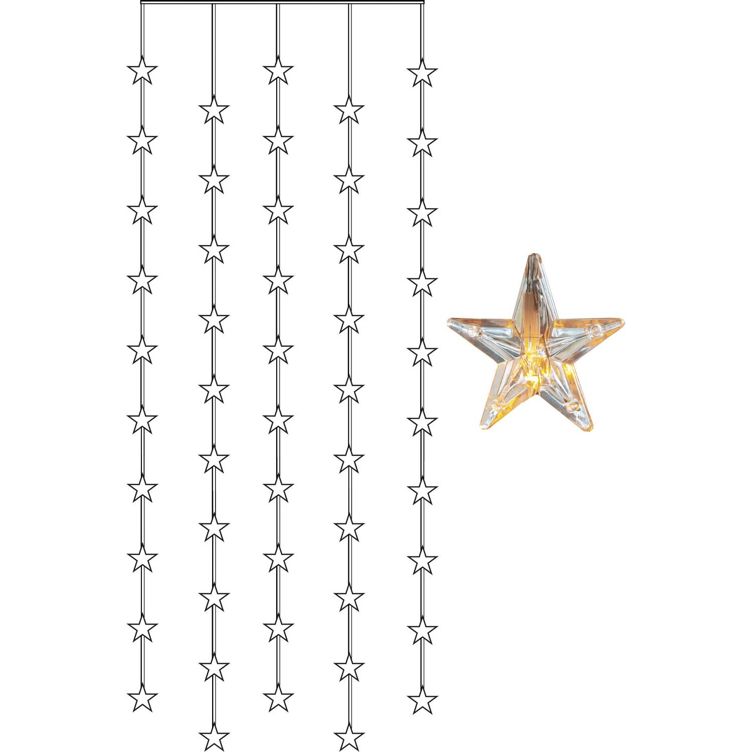 Ljusgardin Star Trading Star Curtain Hängande Gardinslinga med Stjärnor LED
