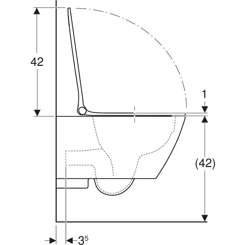 Vägghängd Toalettstol Geberit Smyle Square Rimfree 500.685.01.1