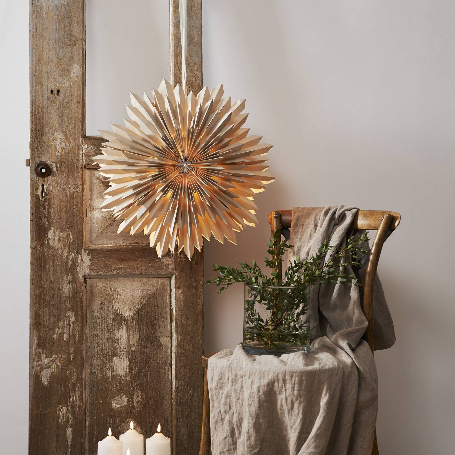 Pappersstjarna Ice Beige
