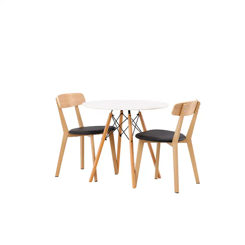 Matgrupp Venture Home Danburi Ø 60 cm med 2 Sanjos Stolar