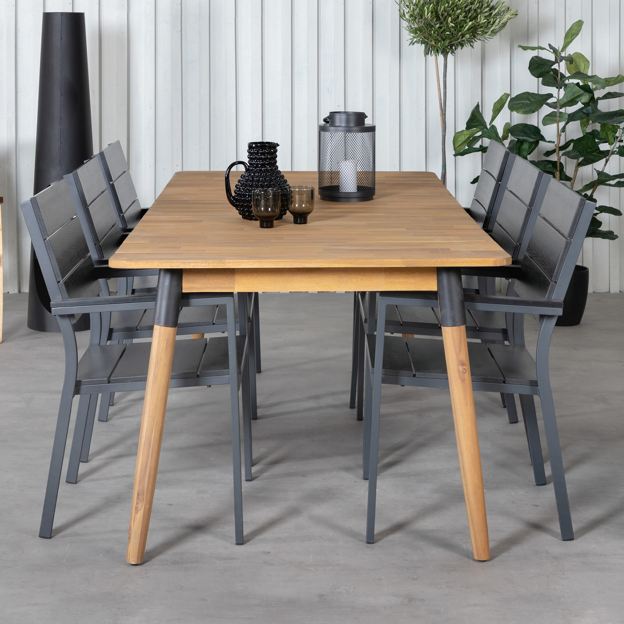 Matgrupp Utomhus Venture Home Julle med 6 Livia Trädgårdsstolar