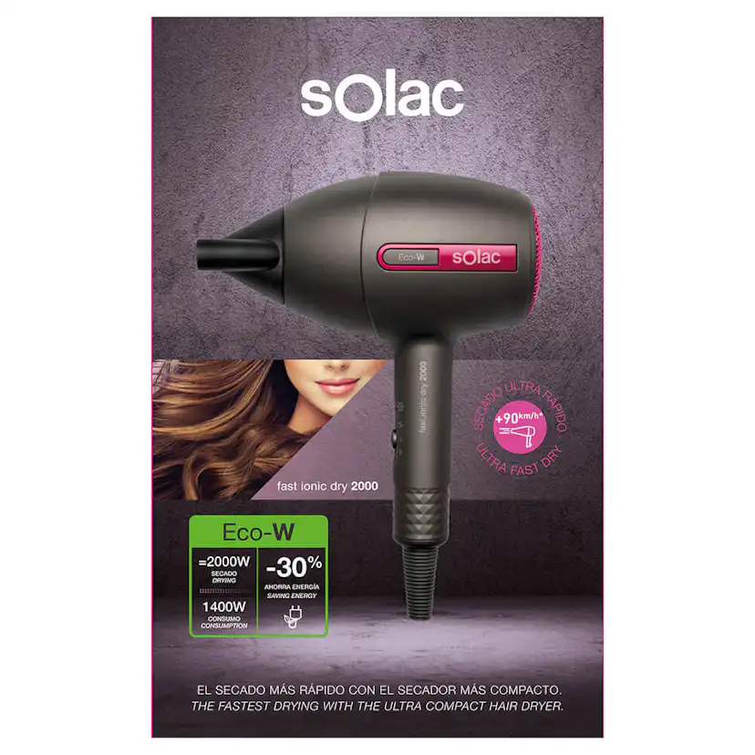 Hårtork Solac Fast Ionic Dry 2000