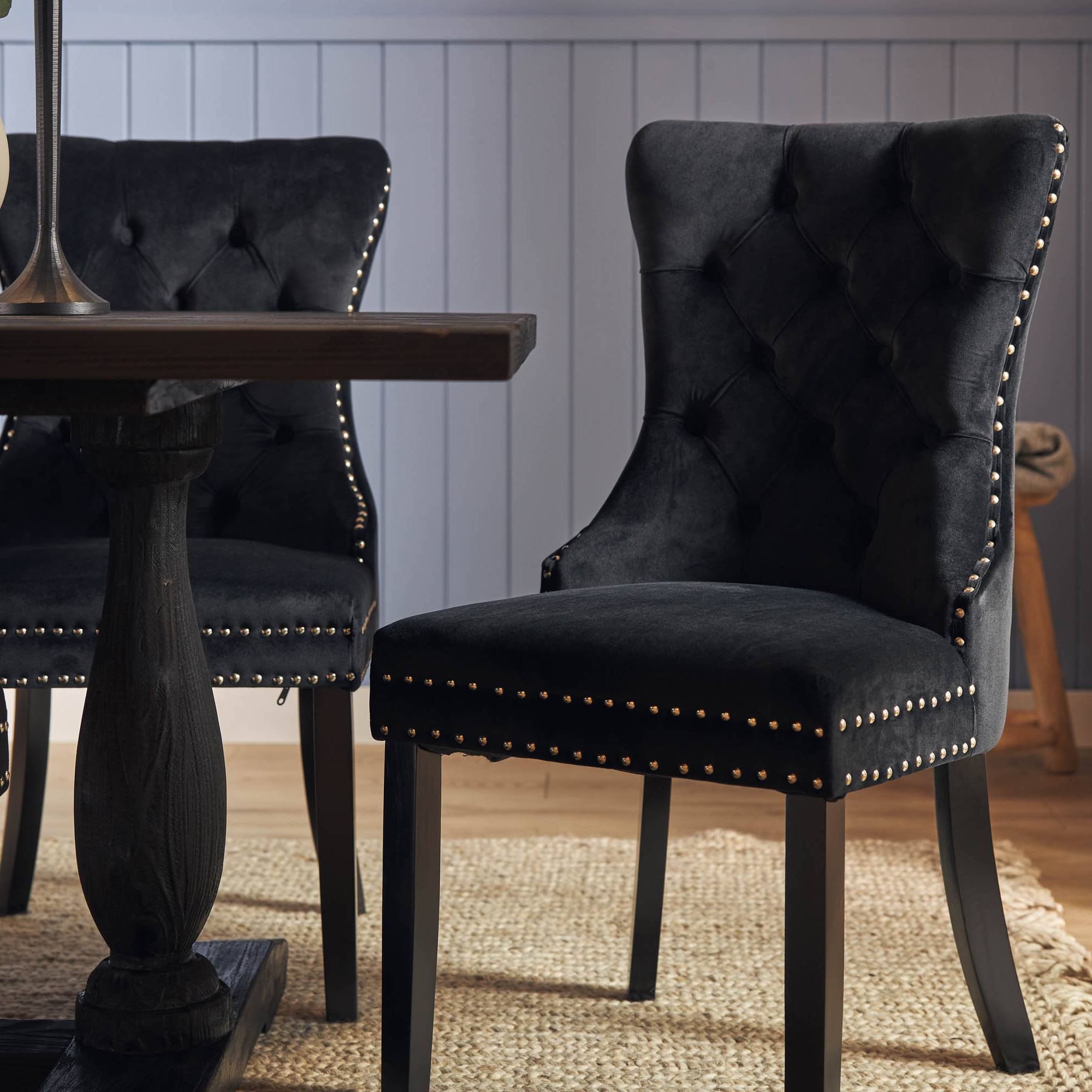 Matgrupp Bloomington Dijon Rektangulärt Matbord 200 cmmed 6 Bergviken Matstol Sammet