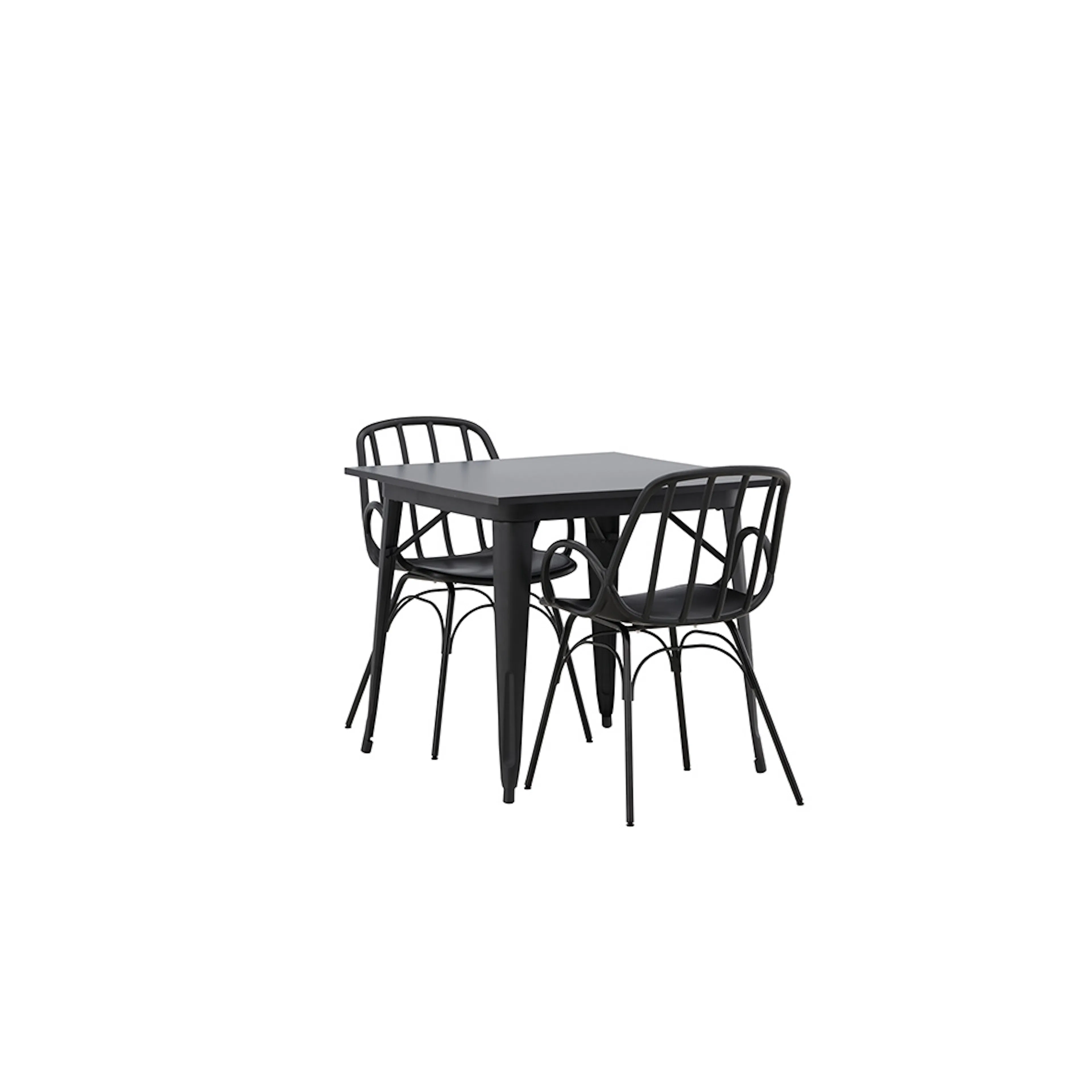 Tempe Dining Table - Black / Black MDF +Dyrön Dining Chair - Svart