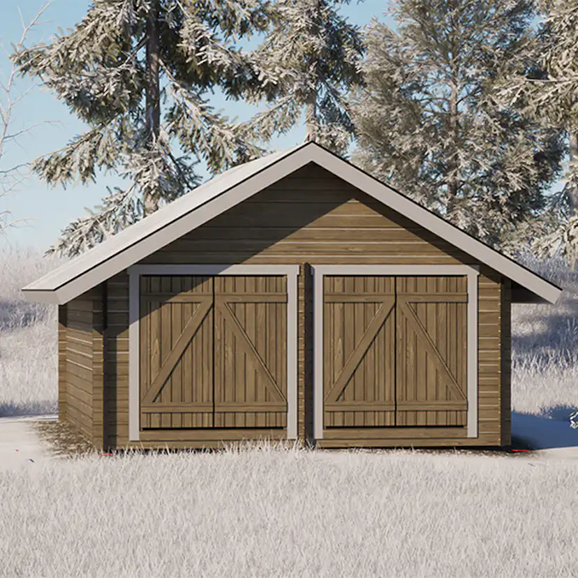 Timmerförråd LP Garden S-XL (20m²) Rak Vägg