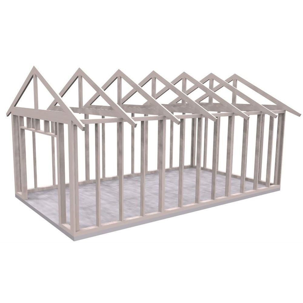 Attefallsstomme Byggstommar 27 grader 7200x3940 mm