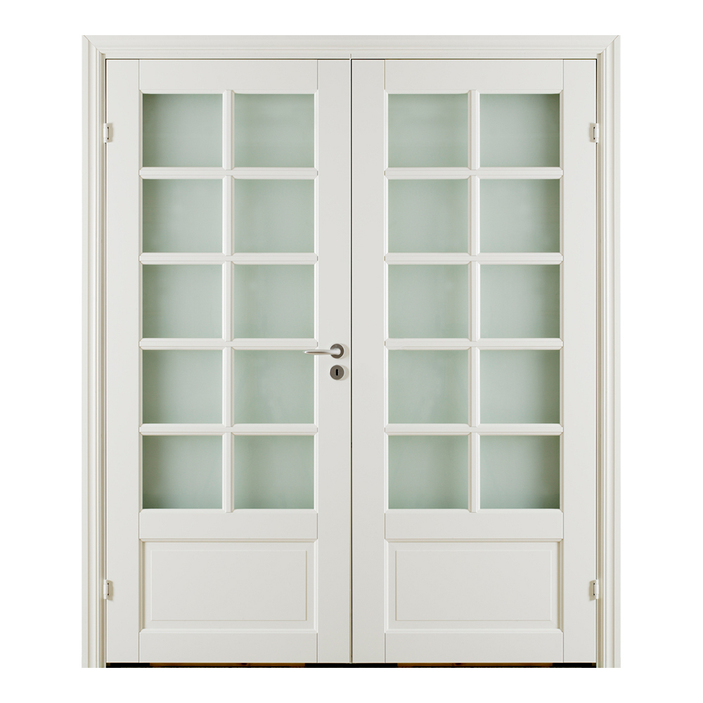 Pardörr GK Door Oden 4 Vit med Spröjs Glas