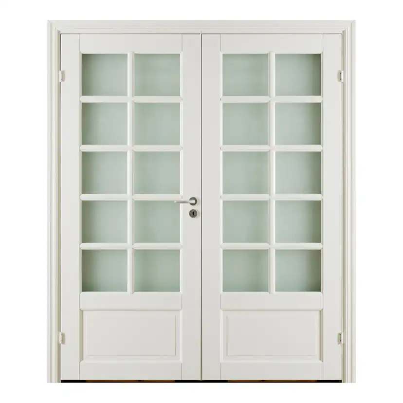 Pardörr GK Door Oden 4 Vit med Spröjs Glas