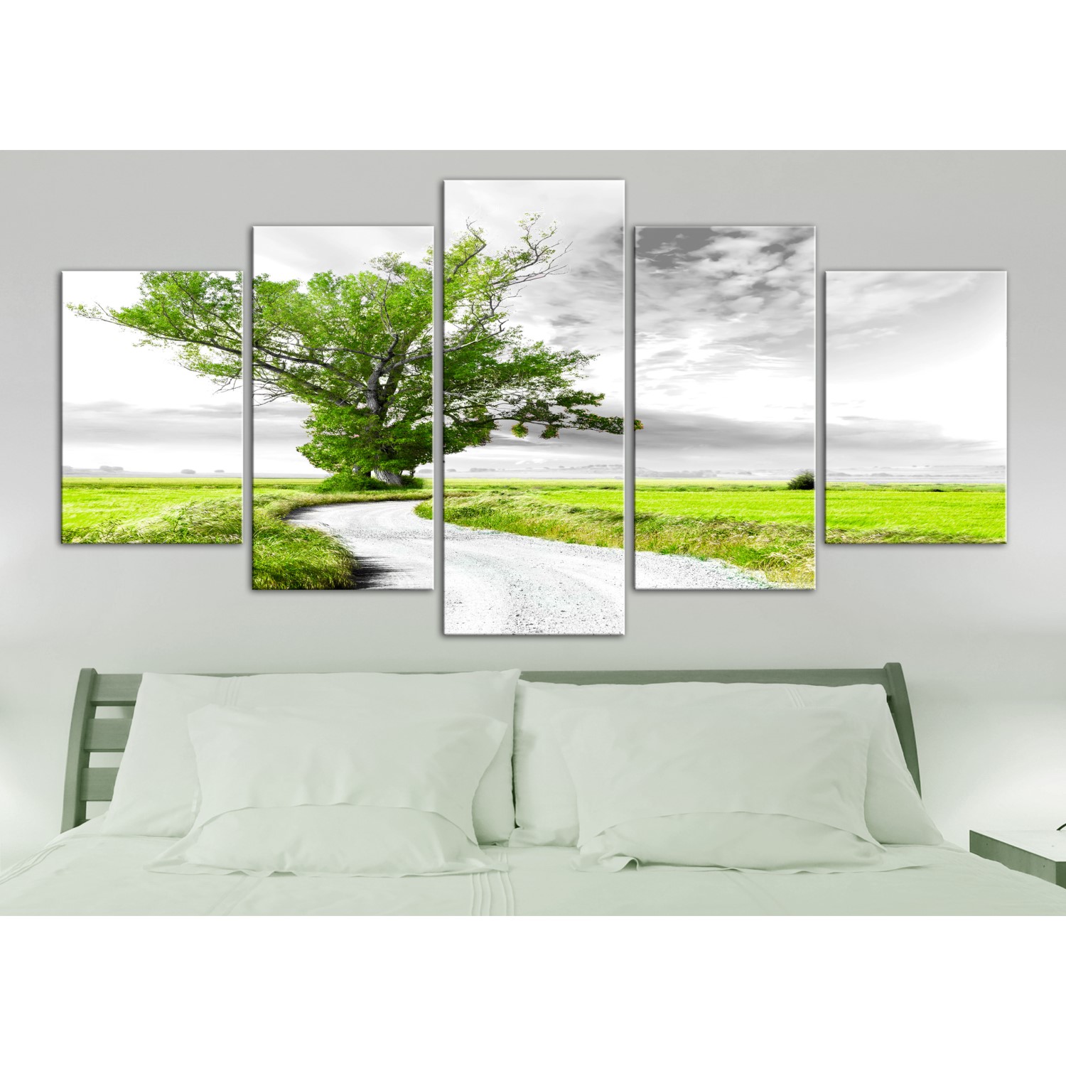 Tavla Arkiio Tree Near The Road Grön 5 delar