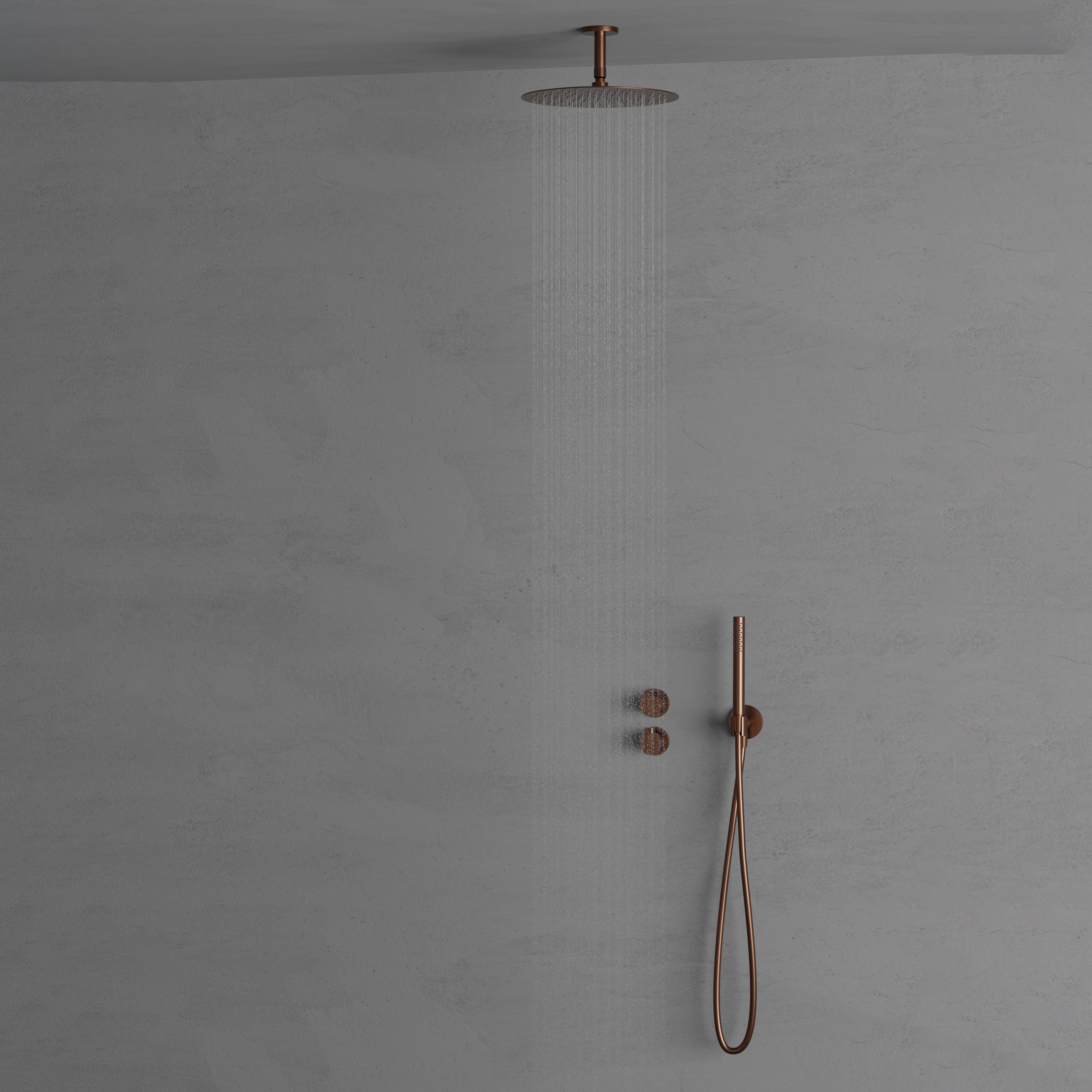Takduschset Scandtap Steel Harmonized 2Y för Inbyggnad Amber Amber/Koppar