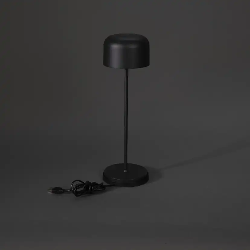 Lille bordslampa USB Svart Svart