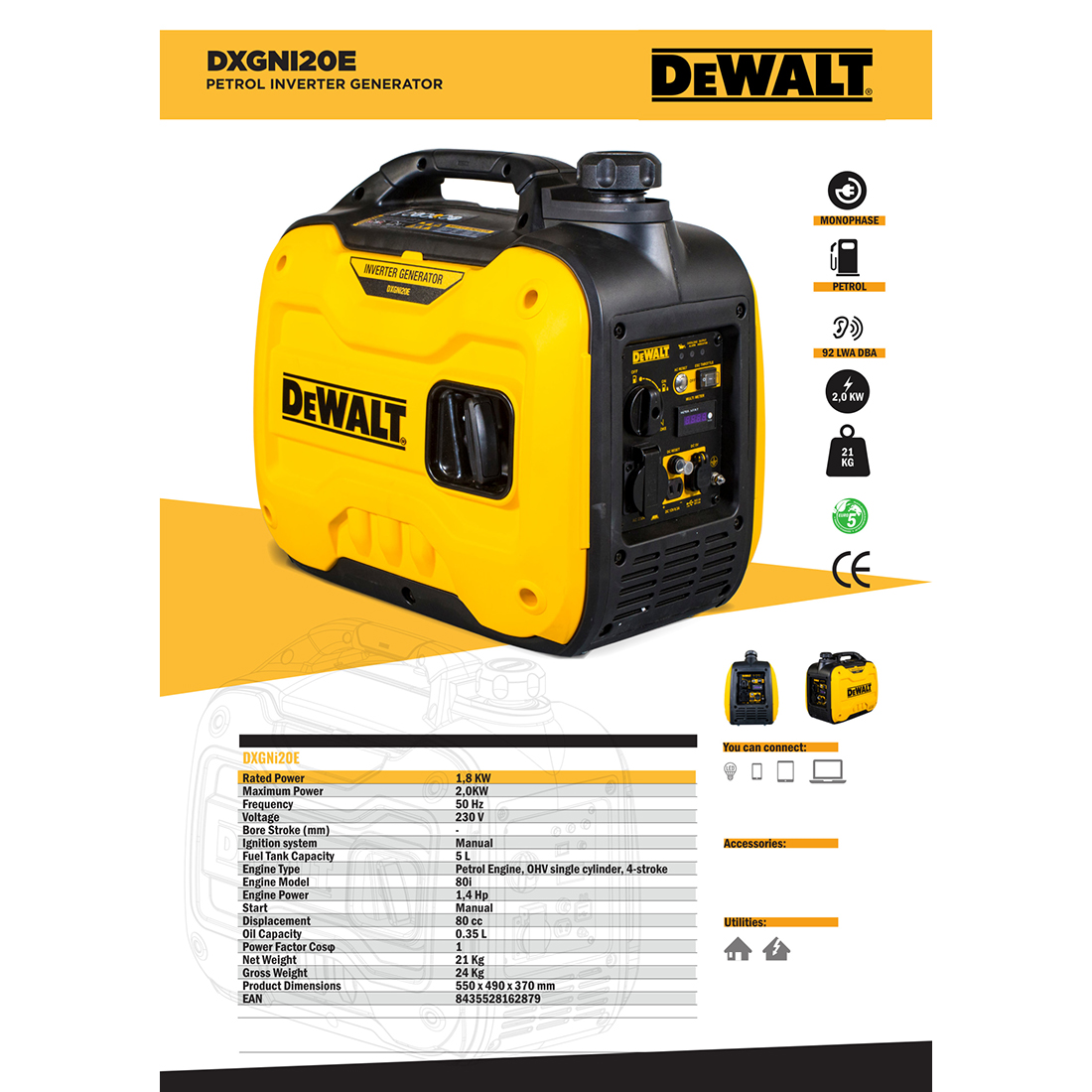 Elverk DeWalt DXGNi20E