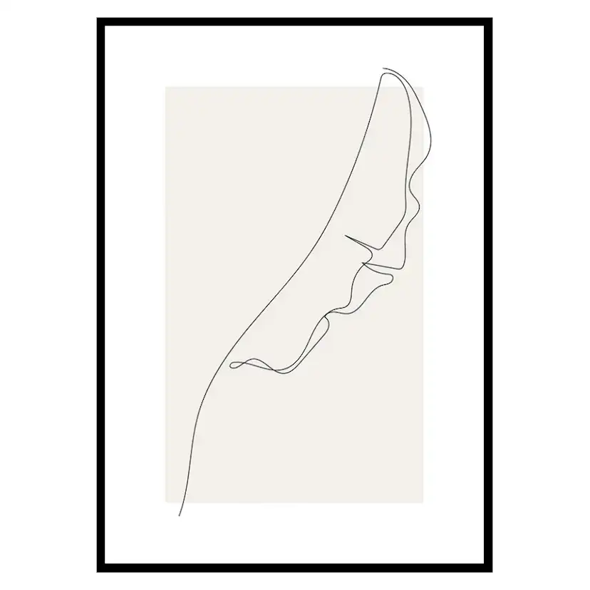Poster Gallerix Banana Leaf Line Art No1