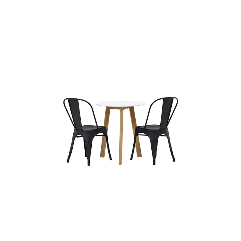 Matgrupp Venture Home Leonora Ø65 cm med 2 st Tempe stolar