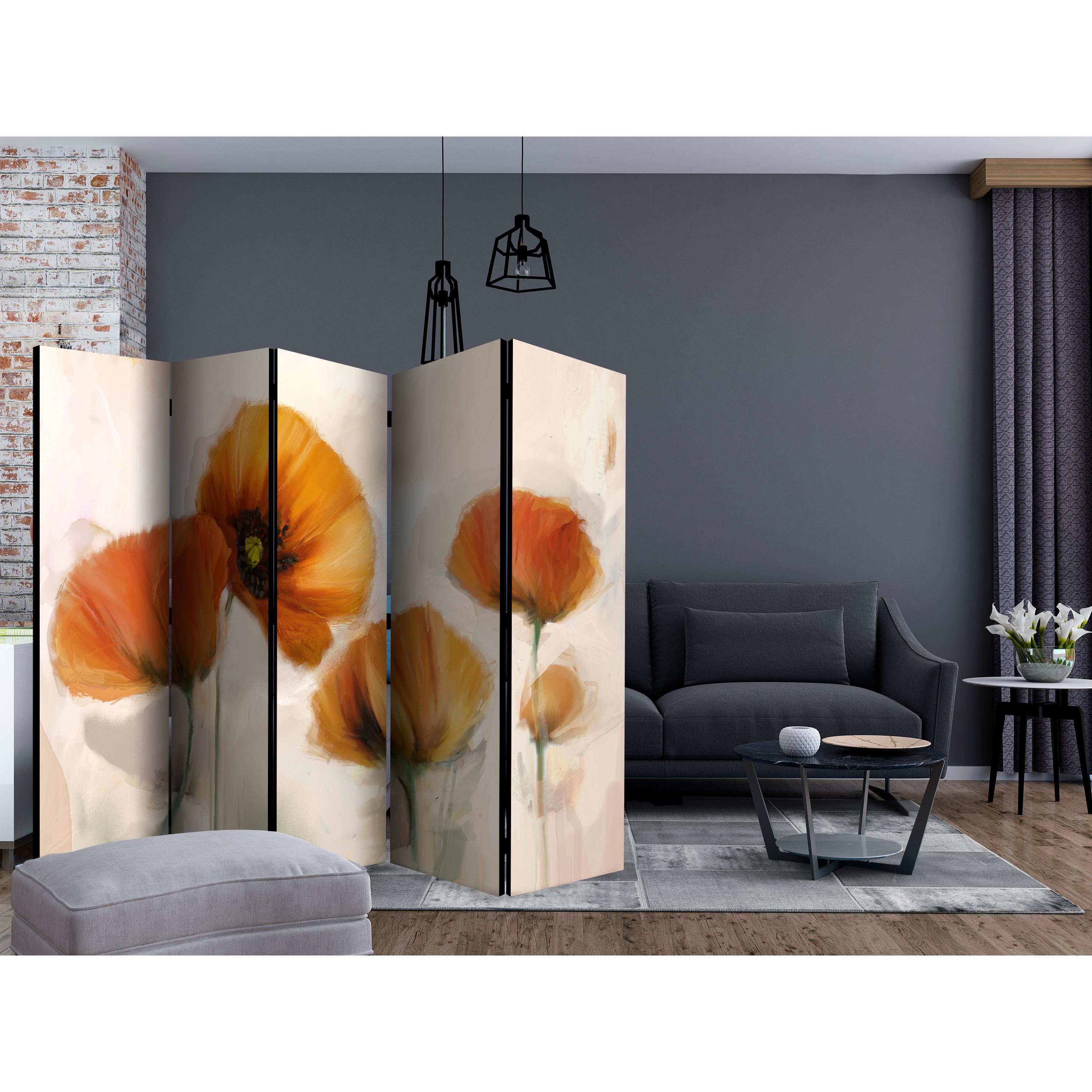 Rumsavdelare Skärmvägg Arkiio Poppies Vintage II 225x172 cm