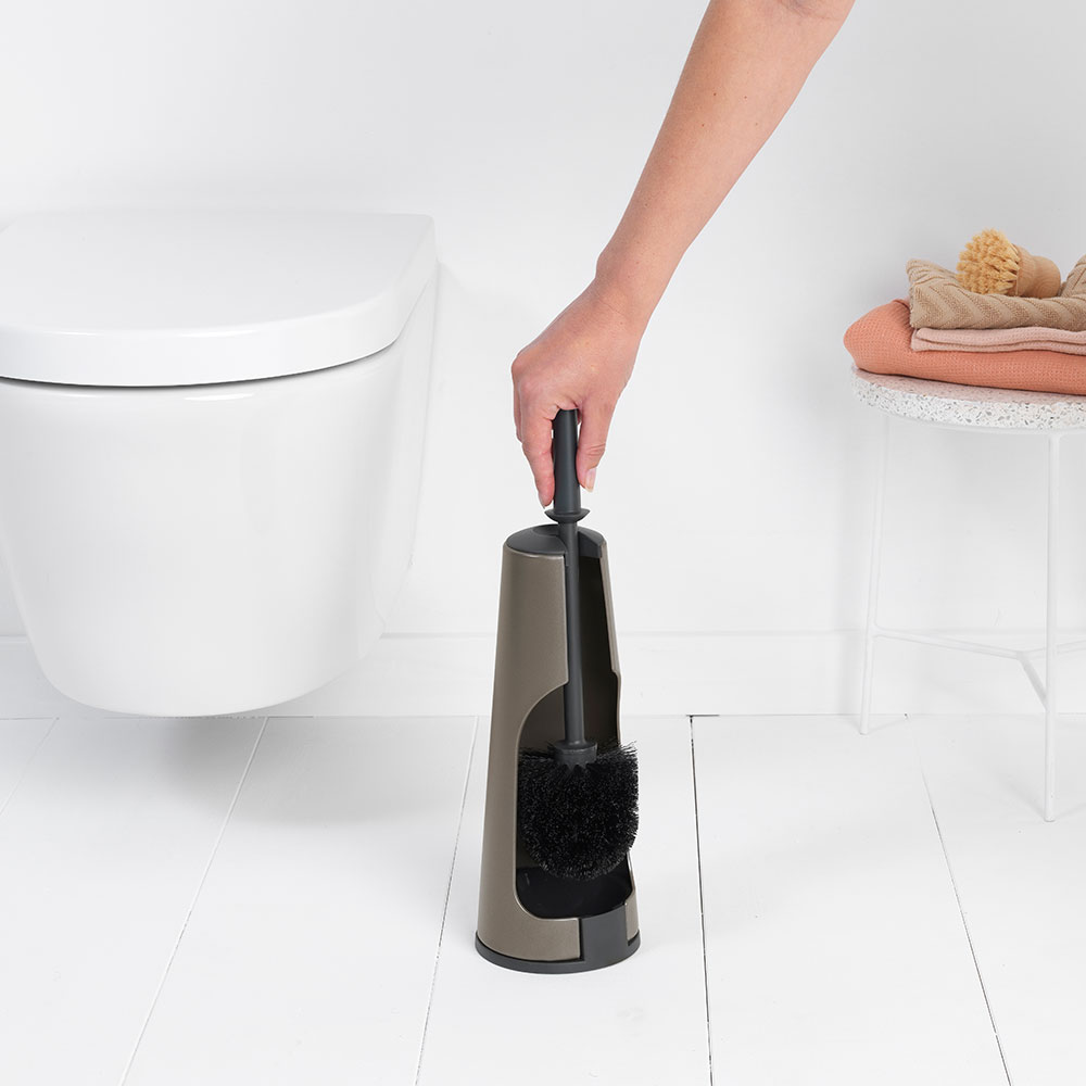 Toalettborste Brabantia med hållare för golv med plasthandta Färg: Platinum