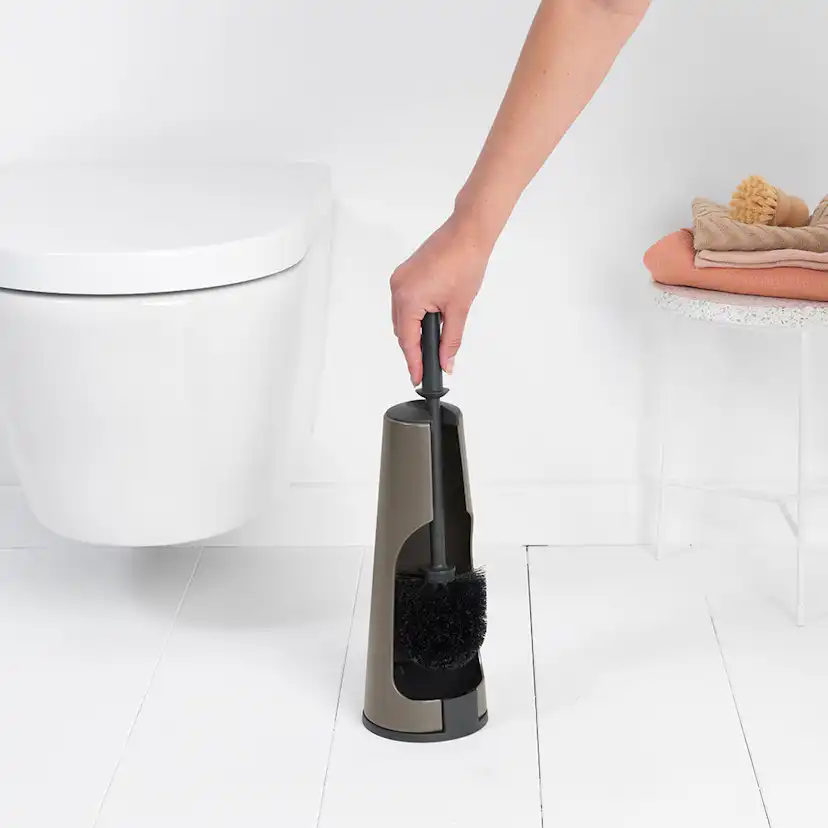 Toalettborste Brabantia med hållare för golv med plasthandta Färg: Platinum
